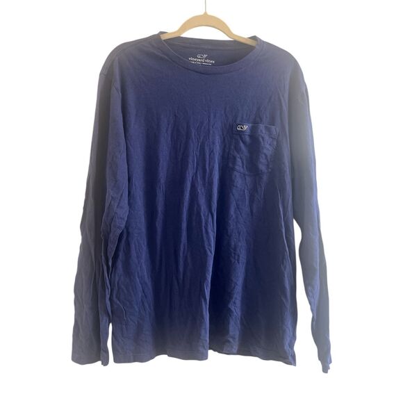 ✨vineyard vines Long Sleeve Slub Embroidered Pocket Sz Large Tee✨ - Picture 4 of 7